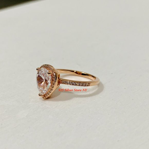 Sparkling Teardrop Halo Ring 186251CZ - Picture 2 of 10